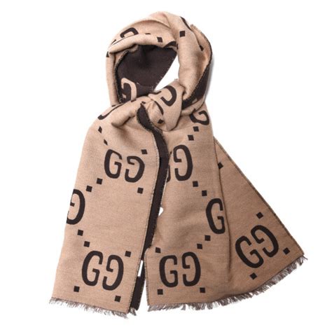 gucci gg monogram wool & silk scarf|gucci jacquard wool boucle.